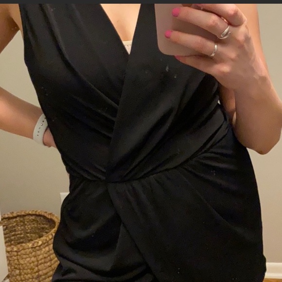 BCBGeneration Black Surplice Romper S - Picture 5 of 10